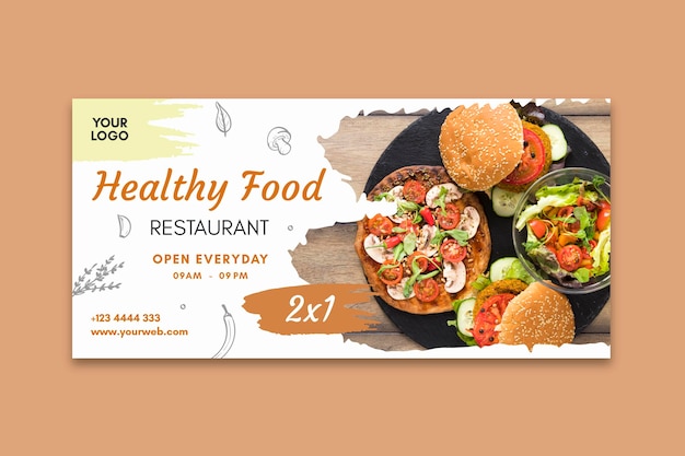 Healthy restaurant banner