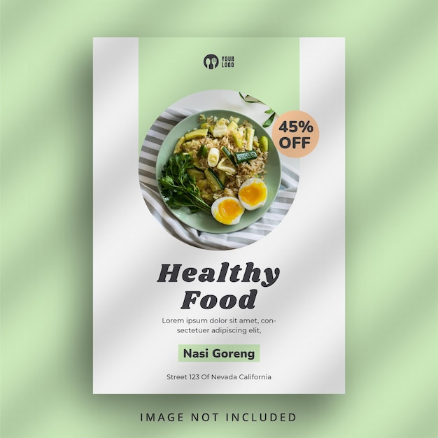 Vector healthy restaurant flyer template