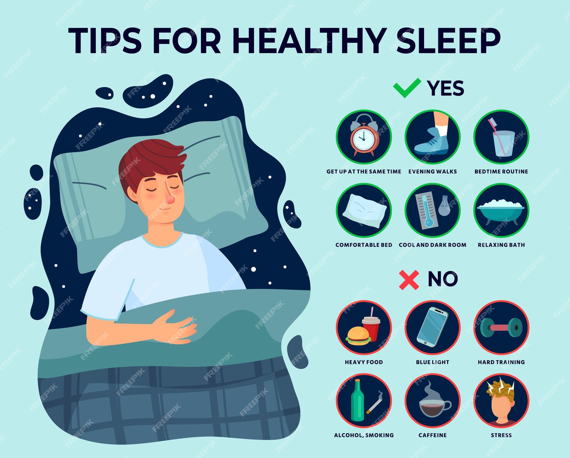 Premium Vector Healthy Sleep Tips Infographics