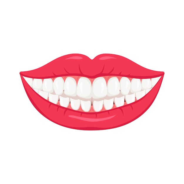 ベクトル まっすぐな歯で健康的な笑顔