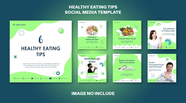 Vector healthy sosial media template