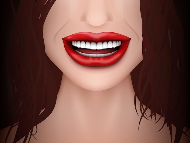 Healthy Teeth White Smile Woman Close Up