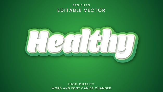 Healthy text effect premium eps