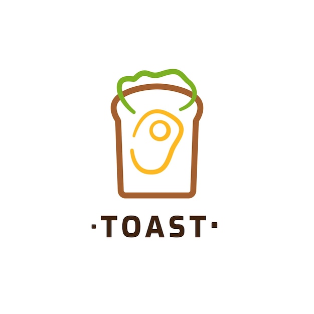 Illustrazione del logo dell'icona del toast sano