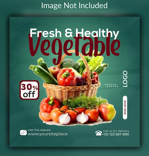 Healthy Vegetable Food Social Media Post Banner Template