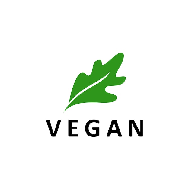 건강 한 채식 잎 야채 기호 로고 디자인