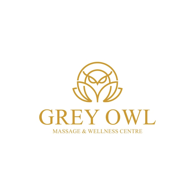 Шаблон логотипа Healthy Wellness Owl