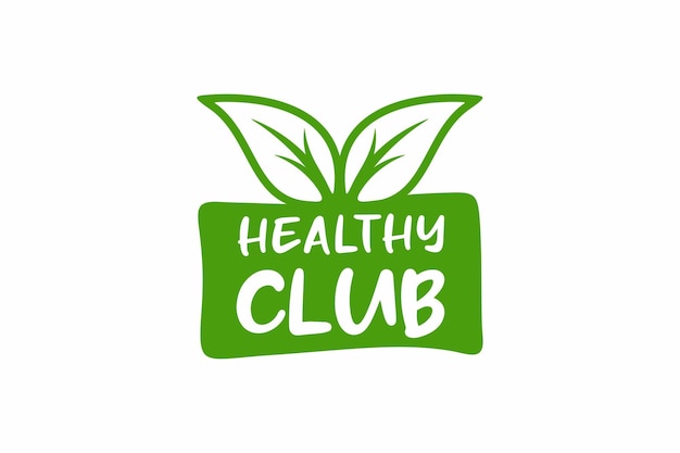 Healty club label Vector gezondheids- en schoonheidsverzorging logo Handgetekende tags en elementen voor health club