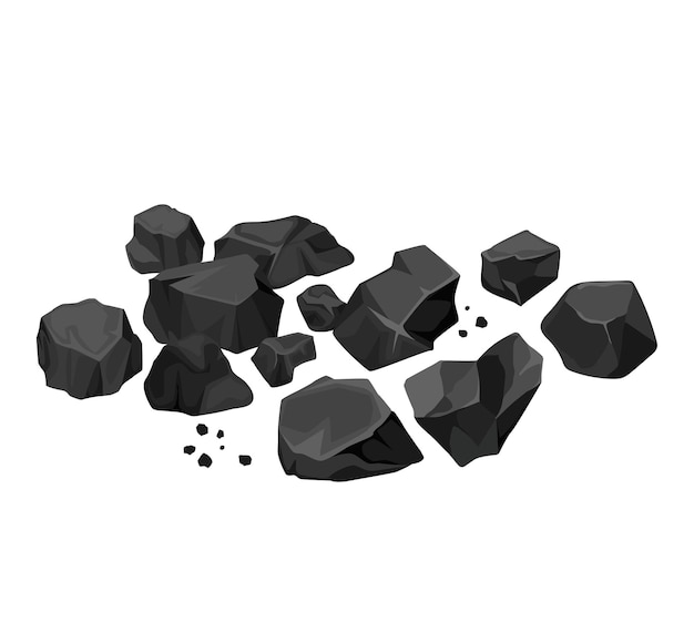 Heap of energy coal isolated cartoon icon