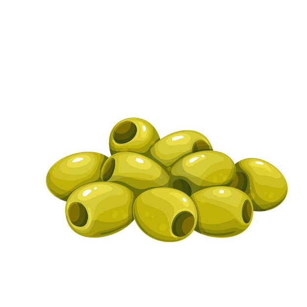 Heap of green olives vector illustration