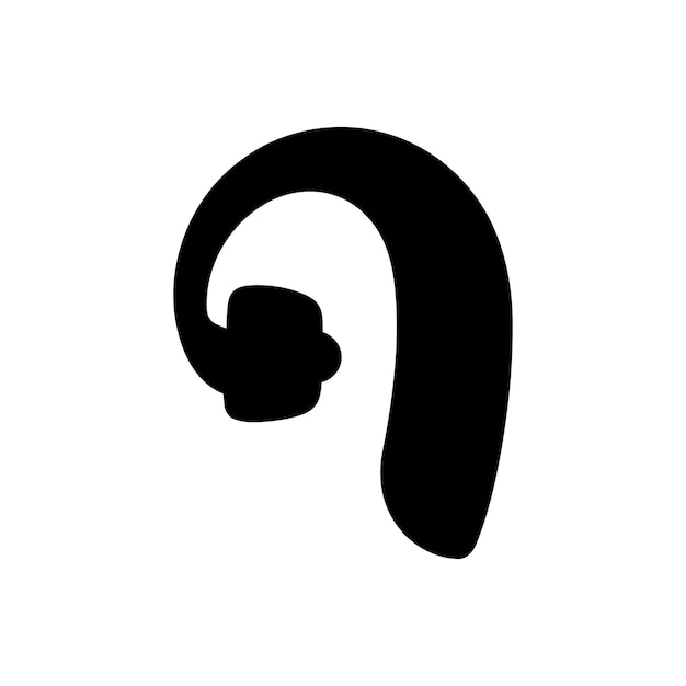 Vettore icona di un apparecchio acustico su sfondo bianco
