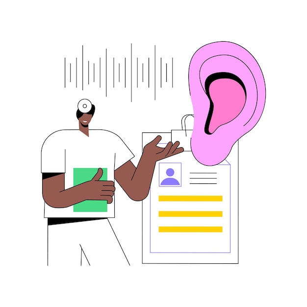 Vector hearing screening abstract concept vector illustration