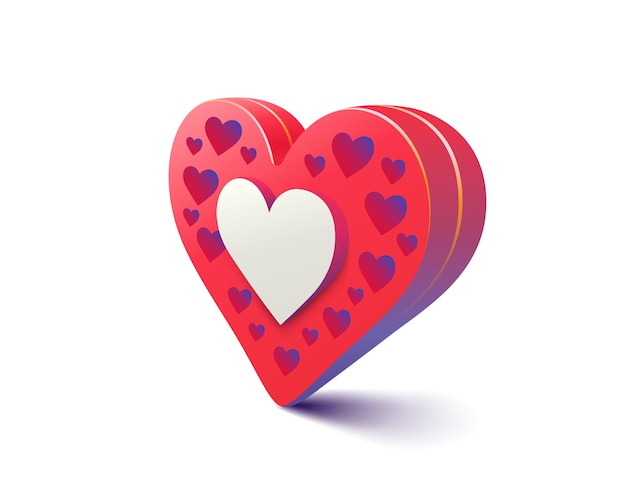 Heart 3d sign happy element icon Vector