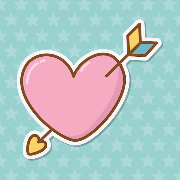 Vector heart and arrow