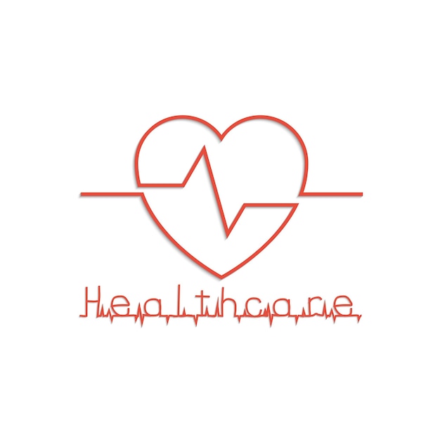 Вектор Сердце как символ минимальной линии дизайна здравоохранения векторная иллюстрация плоский стиль значок кардиограммы медицинское образование
