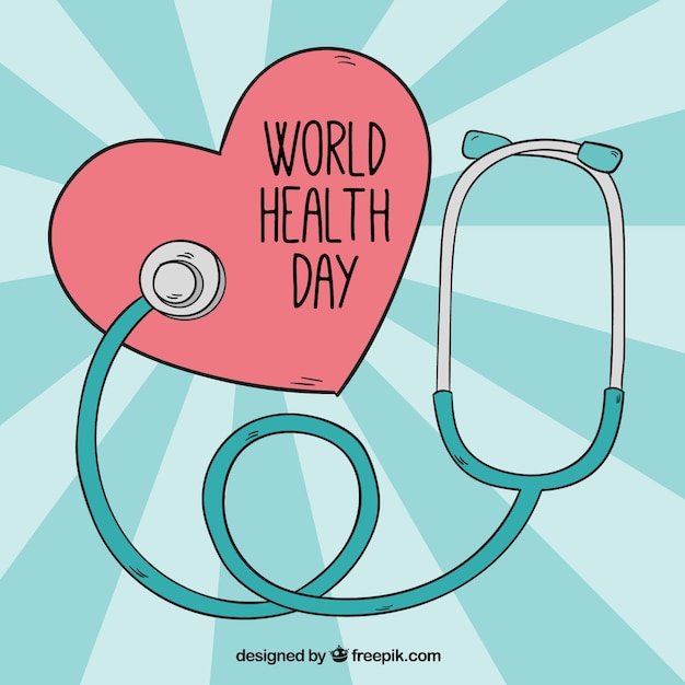 Heart background with stethoscope