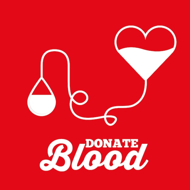 Heart bag and drop transfusion donate blood red background