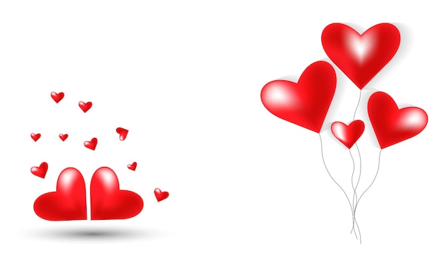 Сердечные воздушные шары на день святого Валентина
