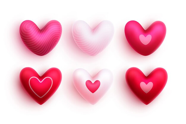 Heart balloons vector set. valentine's heart balloon elements