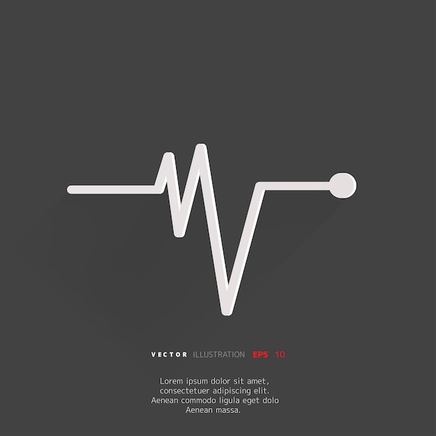 Vector heart beat cardiogramm pulse icon