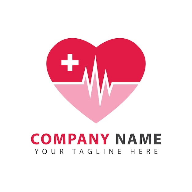 Vector heart beat line icon logo design health medical heartbeat symbol