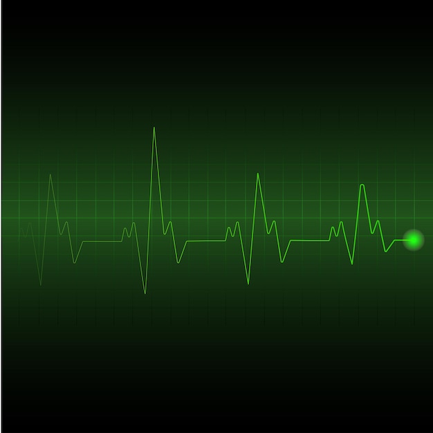 Heart beat line sound wave line vector