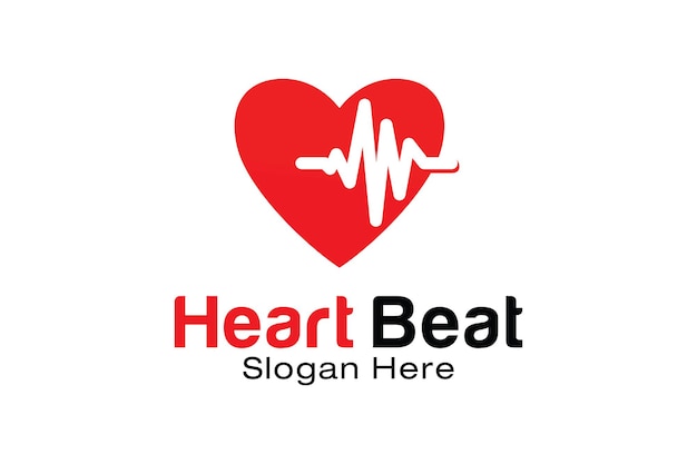 Heart beat logo design template