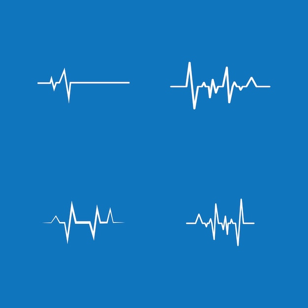 Vettore logo del battito cardiaco o logo della linea del polso per la medicina medica con il moderno concetto di illustrazione vettoriale