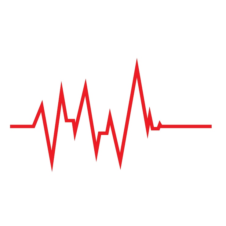 Vector heart beat pulse logo