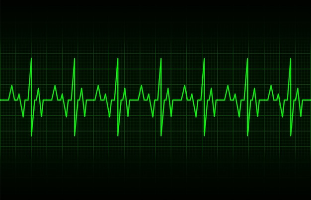 ベクトル 心臓が鼓動する心電図。デザインの医療、科学、医学の背景に使用