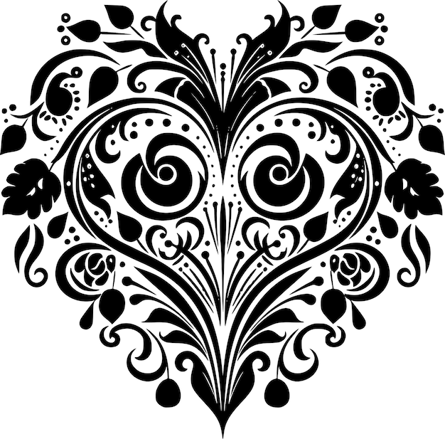Vector heart black and white isolated icon vector illustration