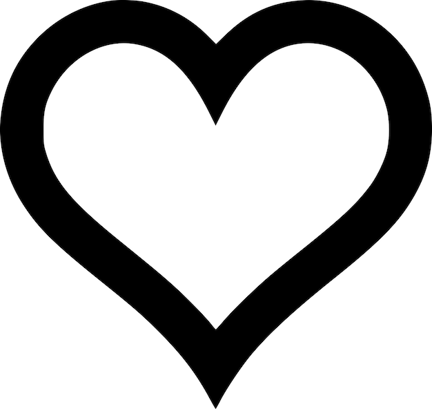 Heart black and white isolated icon vector illustration