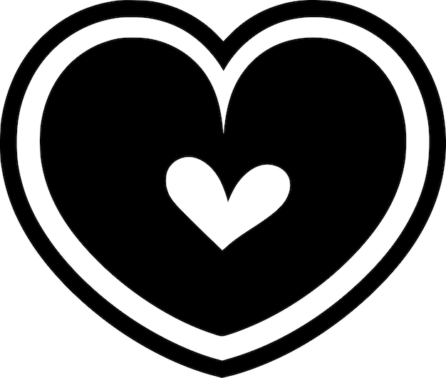 Heart Black and White Isolated Icon Vector illustration