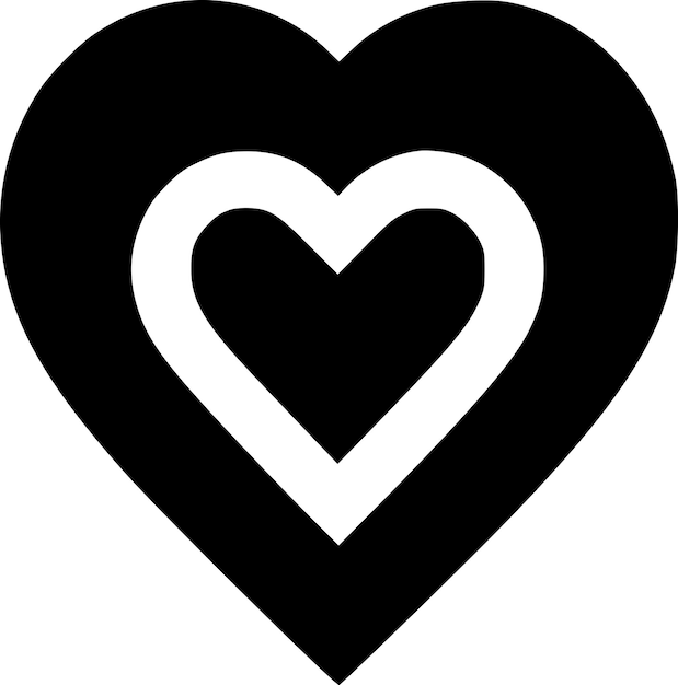 Heart Black and White Vector illustration