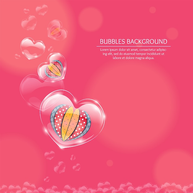 heart bubbles background valentine day