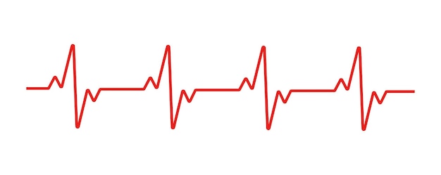 Vector heart cardiogram line vector illustration