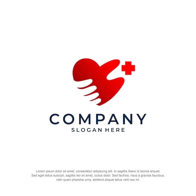 heart care clinic logo premium vector