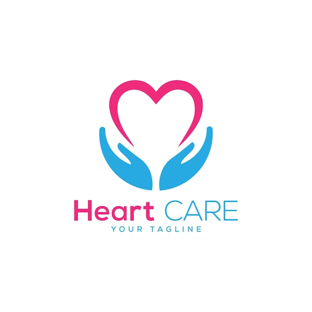 Heart care logo design template vector icon illustration Healthrelated abstract logo
