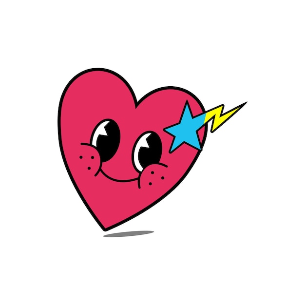 Vector heart cartoon character vector illustration