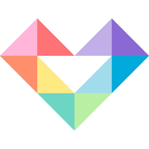 Vector heart cartoon icon in pixel style