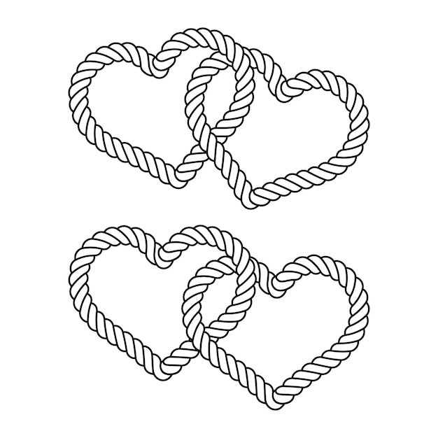 heart cartoon rope doodle illustration