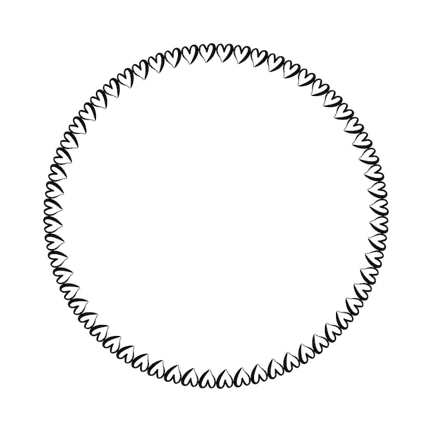 Вектор Граница рамки сердечного круга для декоративного винтажного элемента дизайна на векторной иллюстрации