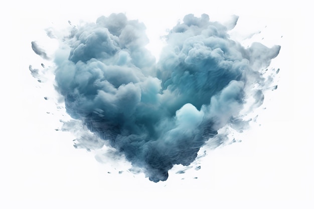 Vector heart cloud and blue sky