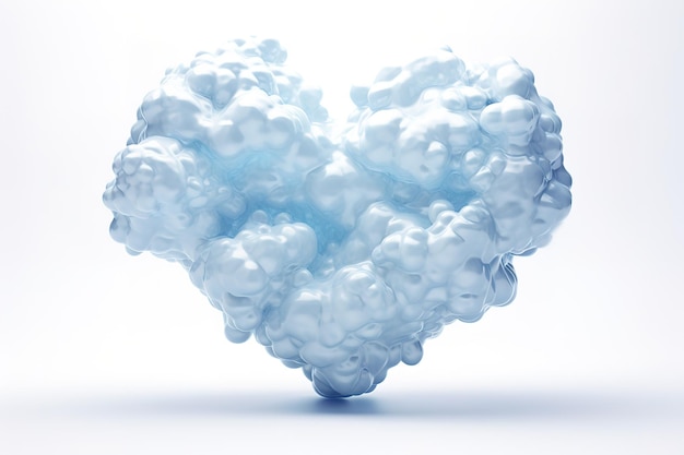 Vector heart cloud and blue sky