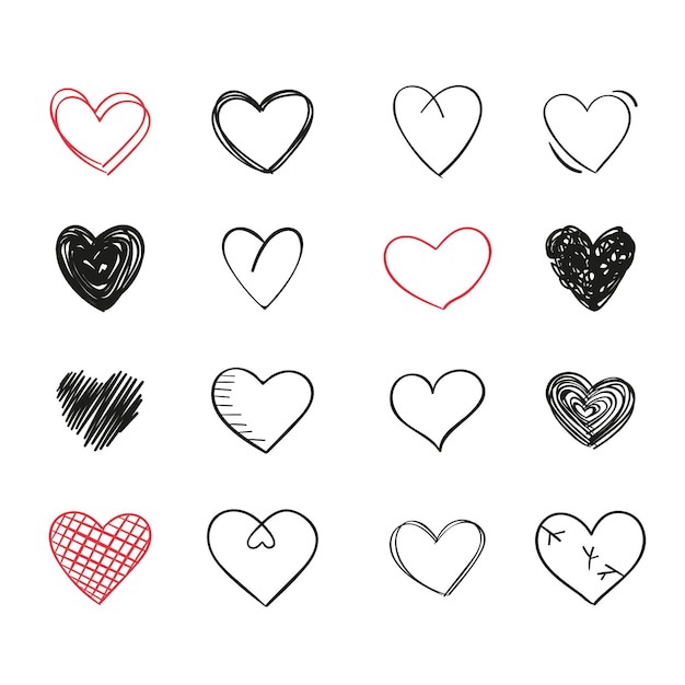 Vector heart collection design