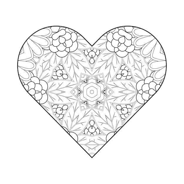 Heart coloring page Valentines day coloring page Adult coloring page Coloring book for adults
