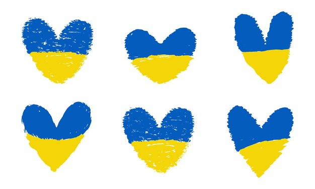 Cuore con i colori della bandiera dell'ucraina