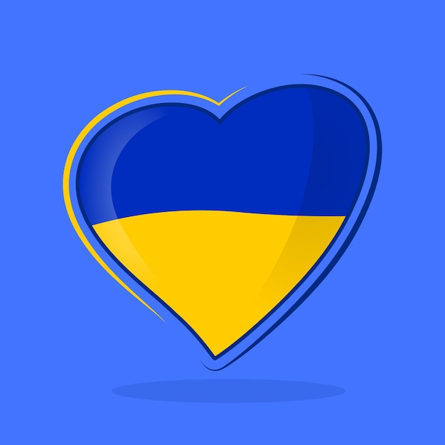 Heart in the colors of the Ukrainian flag