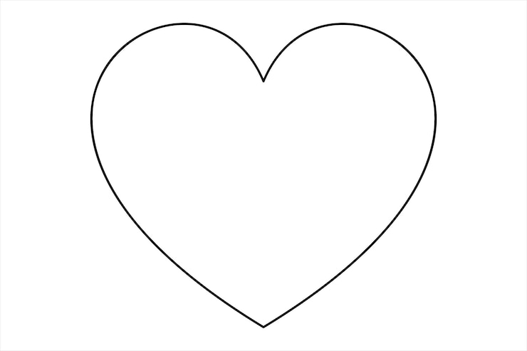 Vector heart continuous one line art drawing color shape love sign outline vector illustration