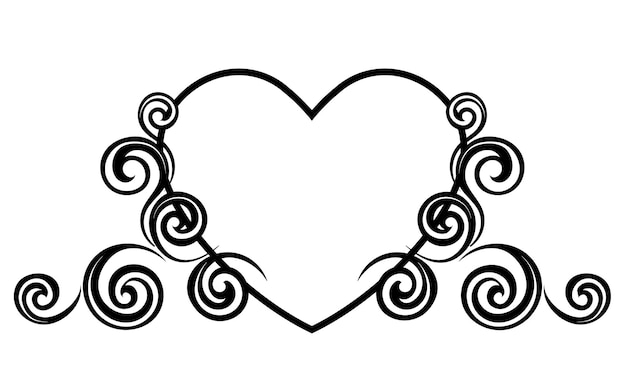 Vector heart decorated with floral ornament. template for valentine's greeting card